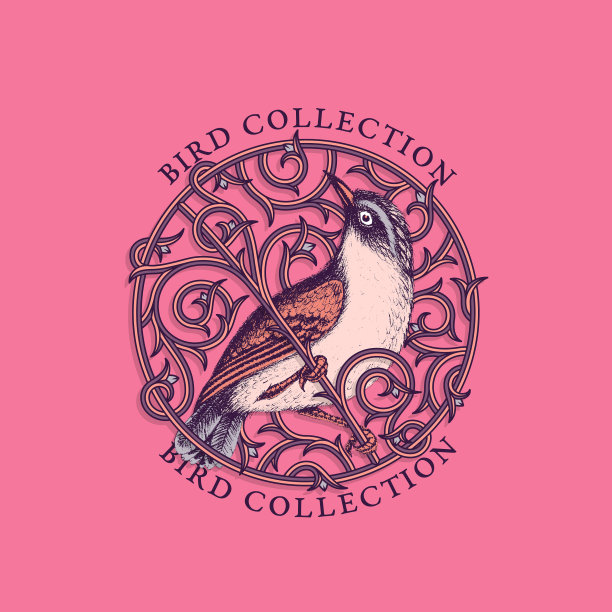 古董鸟标签图片下载