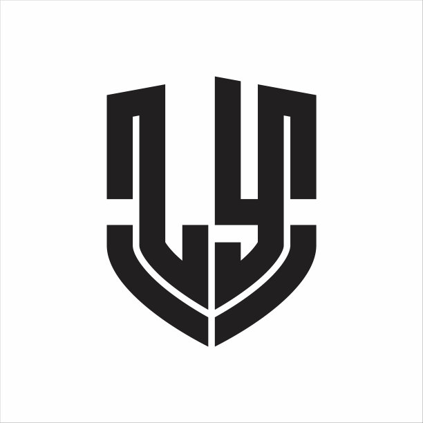 Ly标志首字母与徽盾形状设计图片下载