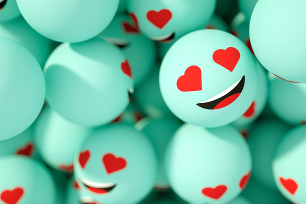 3D表情符号与坠入爱河的脸图片下载