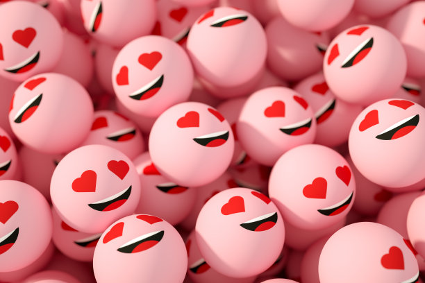 3D表情符号与坠入爱河的脸图片下载