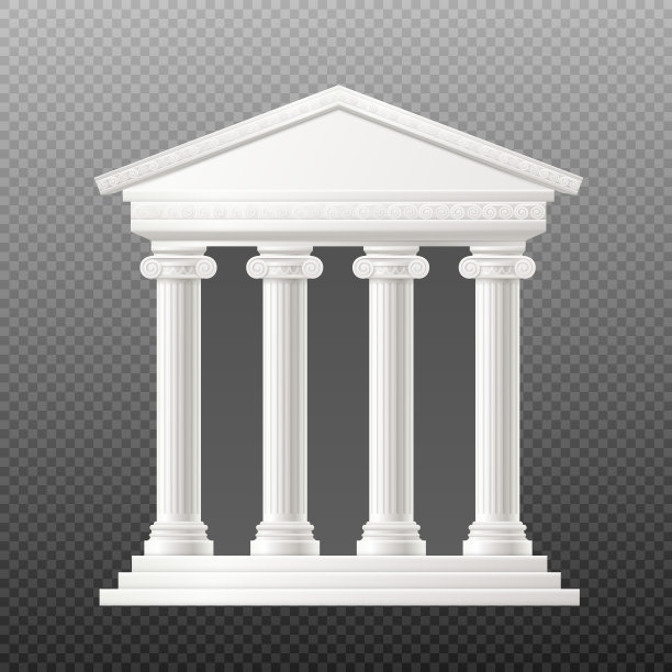 古色古香的入口拱门门廊与立柱逼真的矢量插图隔离。图片下载