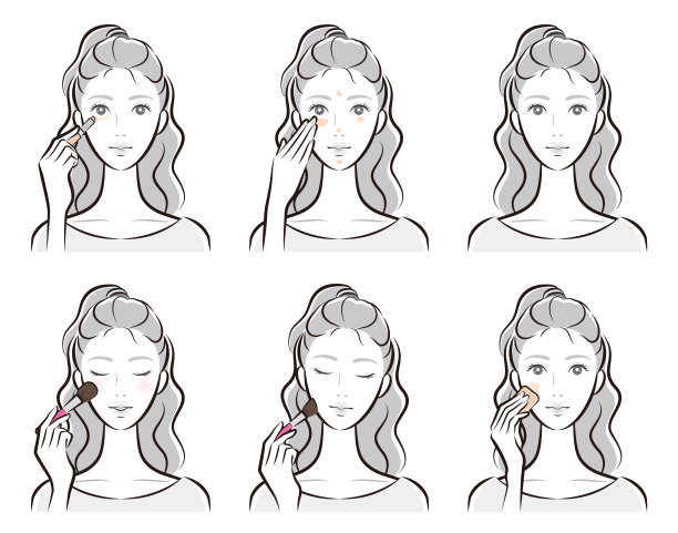 一个女人化妆的插图图片下载