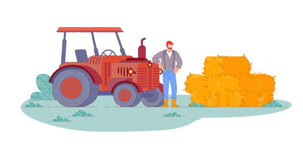 拖拉机运营商。孤立农用拖拉机图片下载