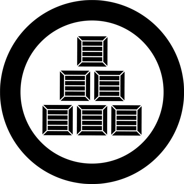 金字塔板条箱，木箱，集装箱图标图片下载