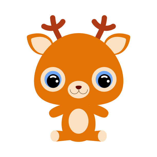 可爱的小坐鹿森林动物图片下载