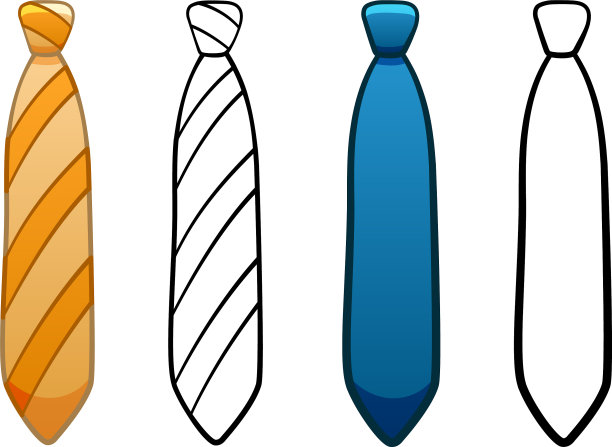 领带与简单的结在四个变种设置图片下载