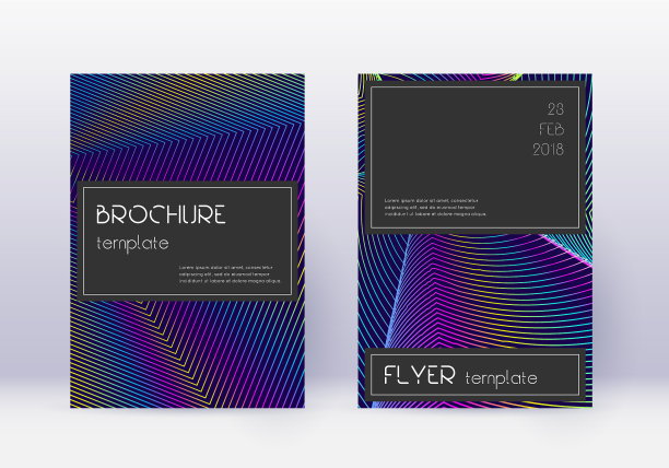 黑色封面设计模板集彩虹抽象图片下载