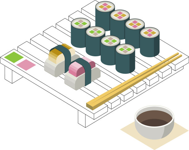 寿司集极简风格纯形式设计图片下载