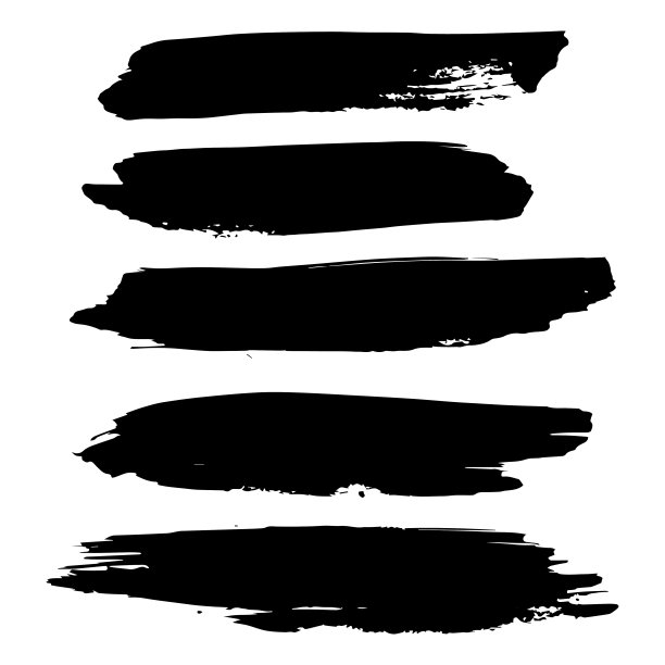 一套粗糙的墨水笔触。图片下载