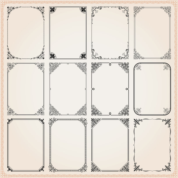 装饰性框架和边框矩形图片下载