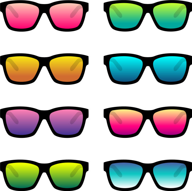 设置夏季太阳镜图标多色图片下载