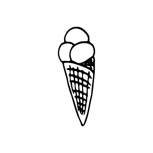 手绘元素冰淇淋，贺卡，海报，食谱，烹饪设计。孤立在白色背景上。涂鸦矢量插图。图片下载