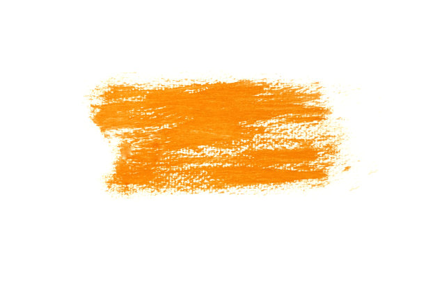 橙色水彩条纹或笔刷白色背景，抽象色彩图片下载