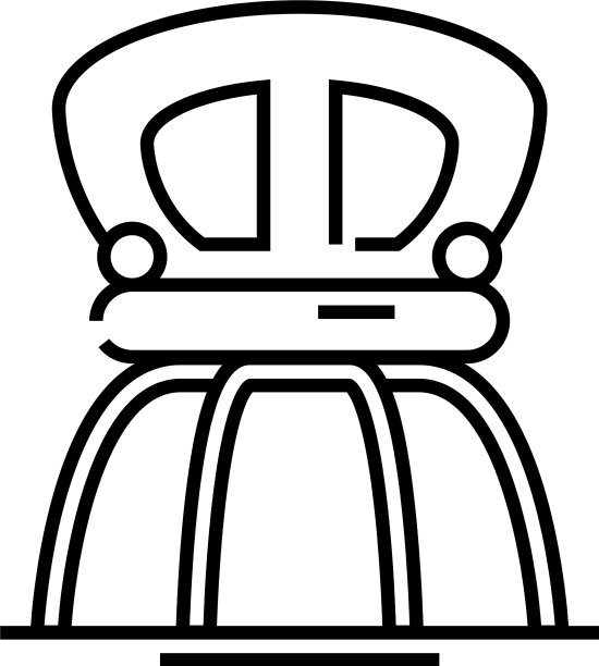 舒适的椅子线条图标概念标志轮廓图片下载