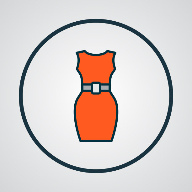 无袖连衣裙图标彩色线条象征溢价图片下载