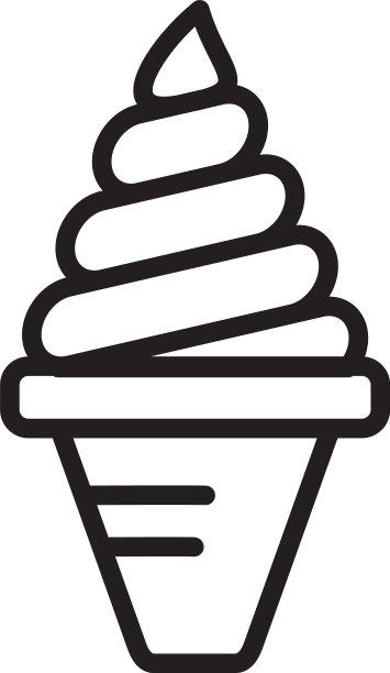 冰淇淋图标模板黑色可编辑冰图片下载