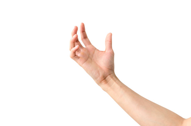 一只手孤立在白色背景与裁剪路径。图片下载