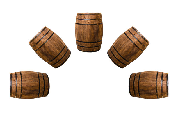 图案橡木桶的几何设计折叠在半圆形的拱顶上一个孤立的背景图片下载
