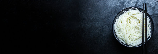 米粉薄玻璃粉菜单概念食用份量。食物背景俯视图复制空间文本有机图片下载