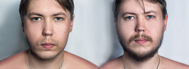 合成图像的人有和没有胡子图片下载