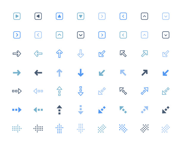 一套箭头web图标图片下载