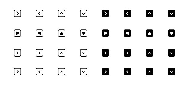 一套箭头web图标图片下载