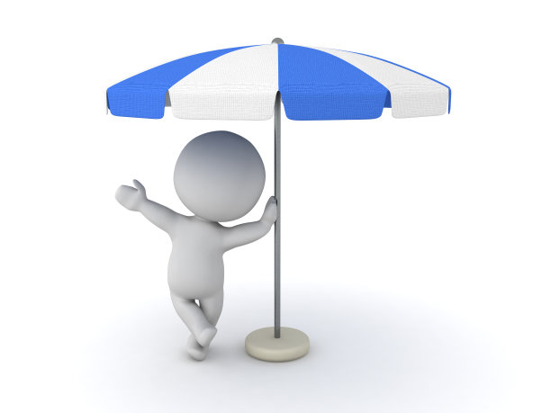 3D角色倚在阳台伞上图片下载