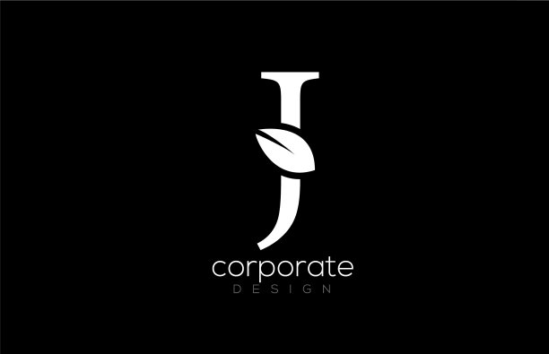 黑白字母字母叶标志图标图片下载