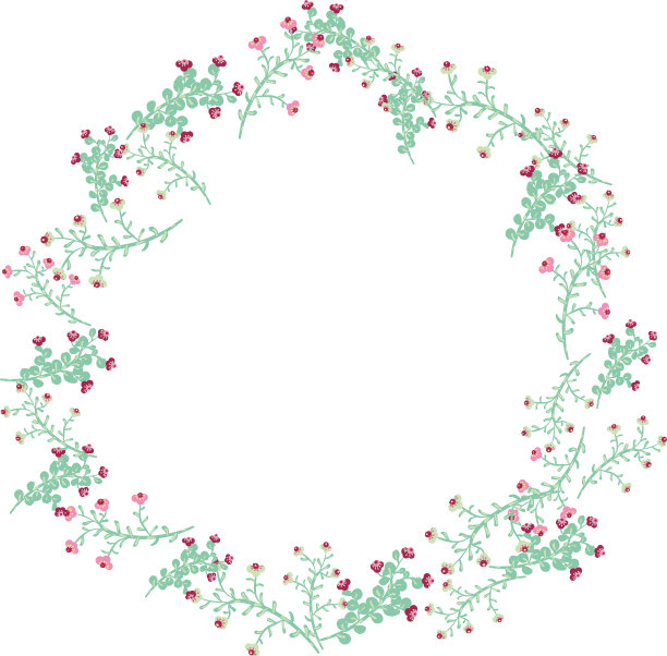 精致的花圈矢量插图图片下载