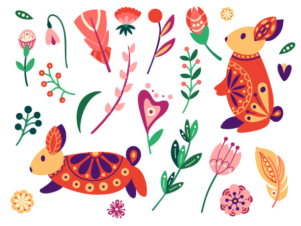 复活节可爱的节日背景设计元素图片下载