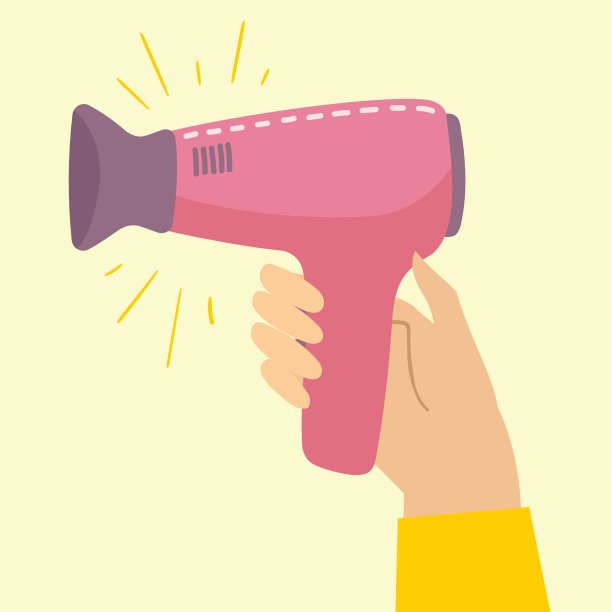 手持电吹风矢量卡在平面设计图片下载