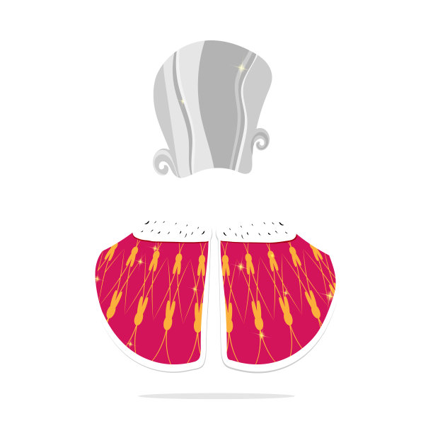 女王彩色美丽的服装上的白色背景。矢量插图。图片下载