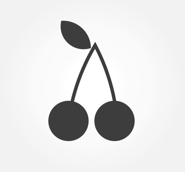 樱桃黑色图标。图片下载