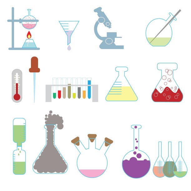 科学实验室设备图标插图矢量图片下载