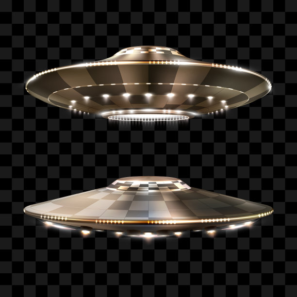 不明飞行物。不明飞行物。未来的不明飞行物在透明的背景。矢量插图。图片下载