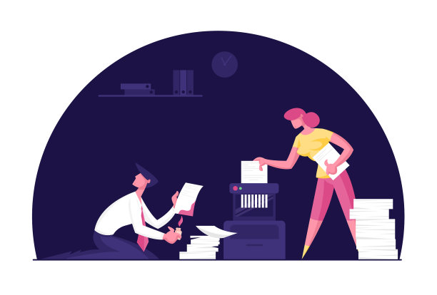 商人和女商人坐在黑暗中图片下载