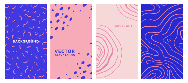 矢量集抽象的创意背景在最小的时尚风格与文本的复制空间-社会媒体故事的设计模板-简单，时尚和最小的墙纸设计的邀请，横幅，封面，传单，包装图片下载