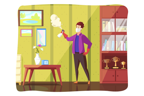 消毒、冠状病毒、清洁、防护、新冠病毒概念图片下载