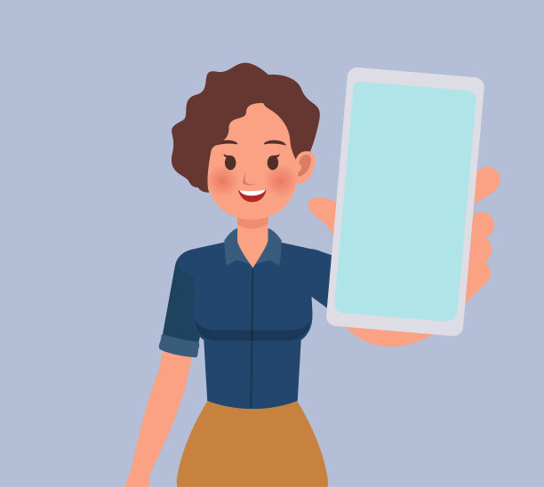 人玩智能手机的角色矢量设计图片下载