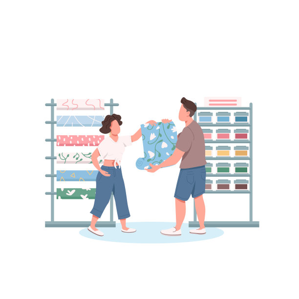 家庭壁纸选择平面颜色矢量无面字符图片下载