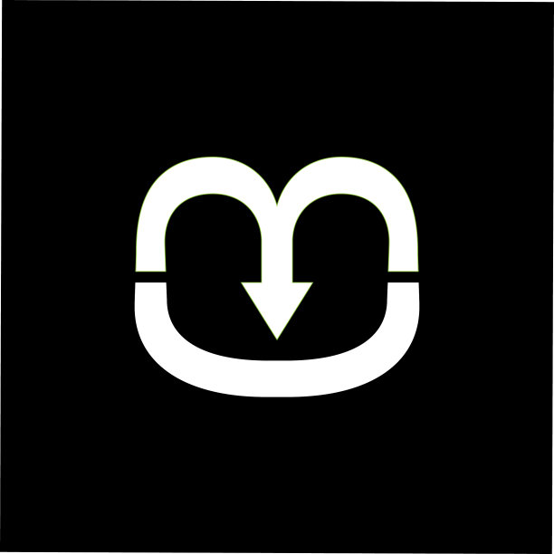 抽象字母M曲线箭头简约logo图片下载