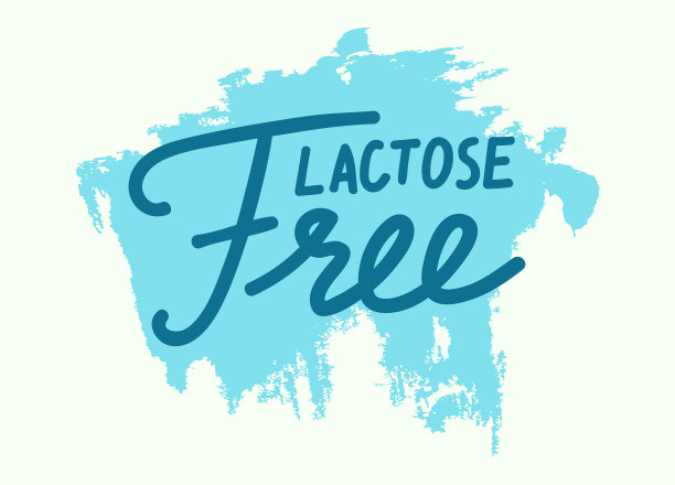 不耐乳糖的横幅或标签和食物图片下载