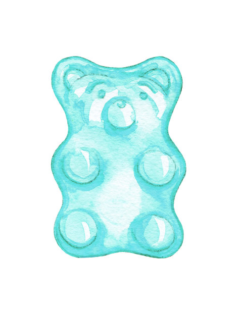 水彩绿薄荷果酱熊图片下载