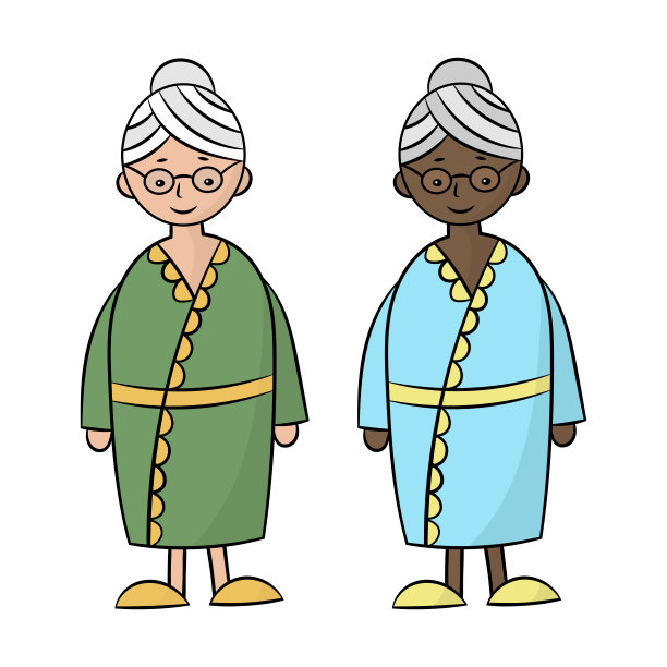 设置与两个祖母:黑人非洲和白人白人种族群体图片下载