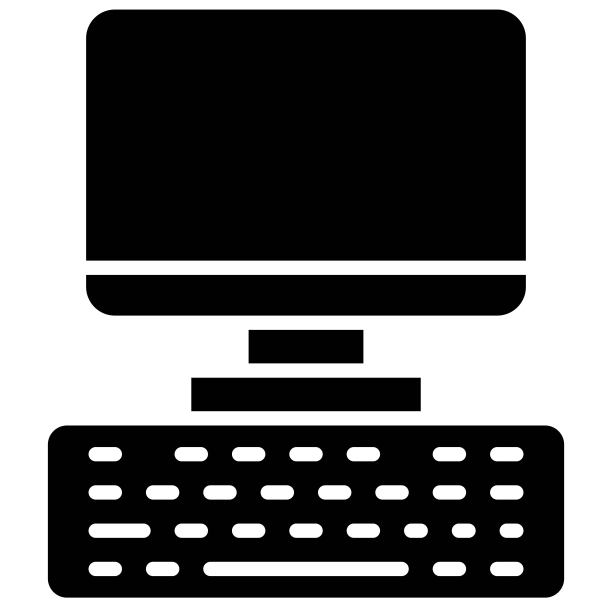电脑和键盘，远程办公图标图片下载