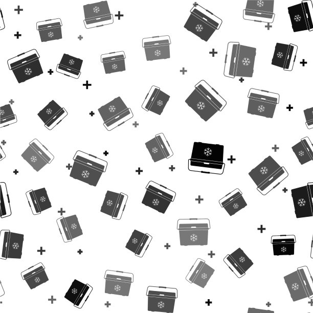 黑色凉包图标隔离无缝图案上图片下载