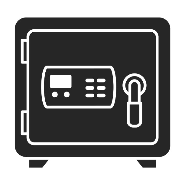 安全门图标（黑色隔离）图片下载