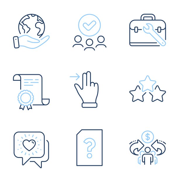 未知文件，排名星星和触摸屏手势图标集。向量图片下载