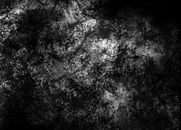 深色漆覆盖表面的黑色和白色色调。墙面单色动态漆点。当代背景下图片下载