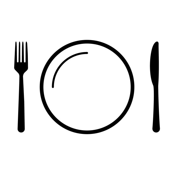 叉刀和盘子图标隔离在白色上图片下载